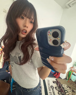 LOOK Vintage Lettering Slim Half T-Shirt