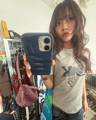LOOK Vintage Lettering Slim Half T-Shirt