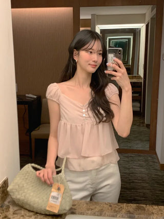 [3 colors] Thai Chiffon Blouse