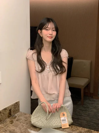 [3 colors] Thai Chiffon Blouse