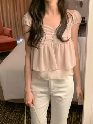 [3 colors] Thai Chiffon Blouse