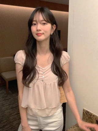 [3 colors] Thai Chiffon Blouse