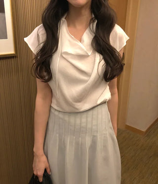 [3 colors] Drape Blouse