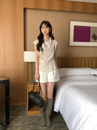 [3 colors] Drape Blouse