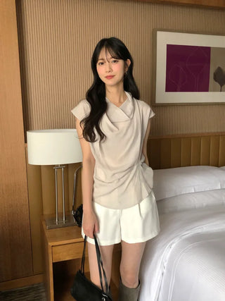 [3 colors] Drape Blouse