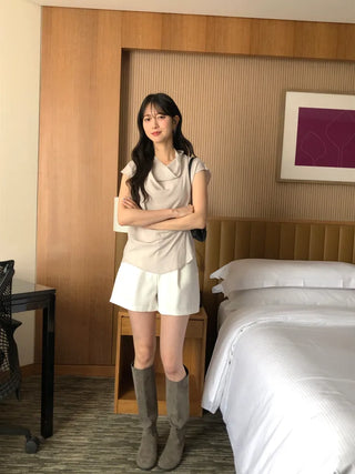 [3 colors] Drape Blouse