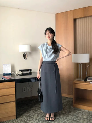 [2 colors] Maxi Long Skirt