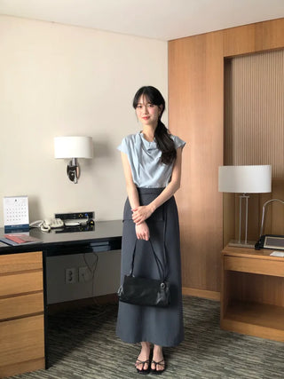 [3 colors] Drape Blouse