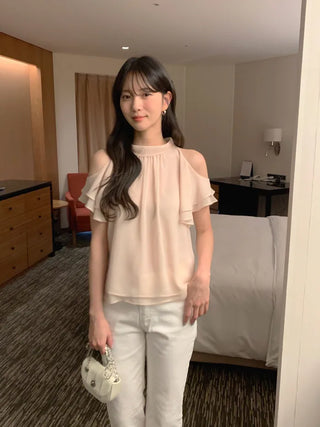 [3 colors] Slit Blouse