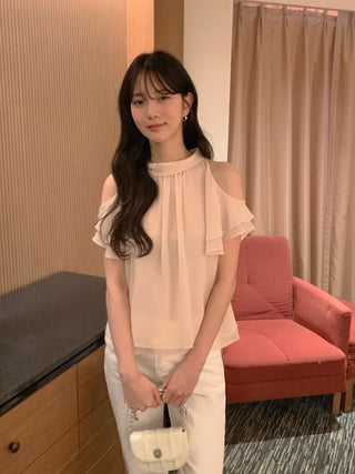 [3 colors] Slit Blouse