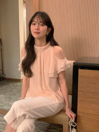 [3 colors] Slit Blouse