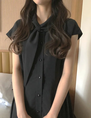 [2 colors] Collared long dress