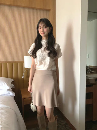 [6 colors] Satin Mini Skirt