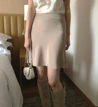 [6 colors] Satin Mini Skirt