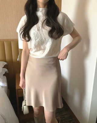 [6 colors] Satin Mini Skirt