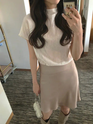 [6 colors] Satin Mini Skirt