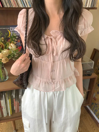 [4 colors] Frill Blouse