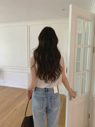 Pendant striped elastic waist shorts