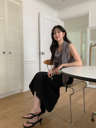 [2 colors] Frill Tiered Long Skirt