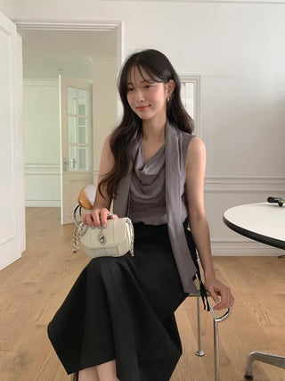 [2 colors] Frill Tiered Long Skirt