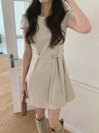 [2 colors] Belt Flexible Dress