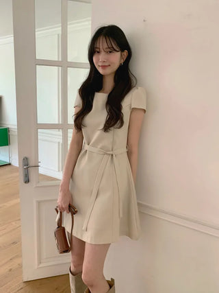 [2 colors] Belt Flexible Dress