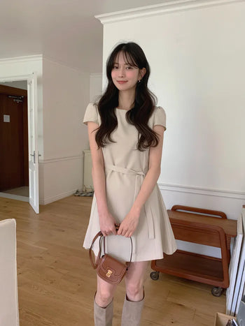 [2 colors] Belt Flexible Dress