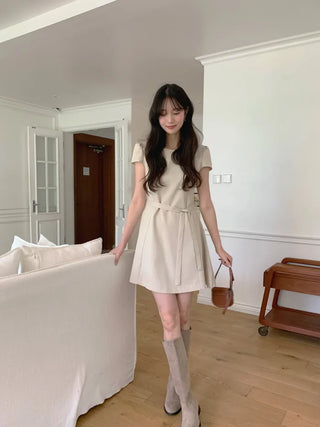 [2 colors] Belt Flexible Dress