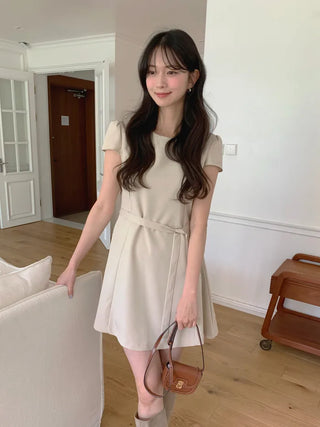 [2 colors] Belt Flexible Dress