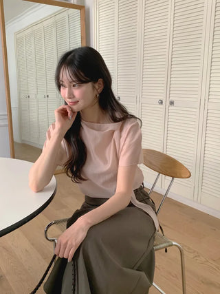 [3 colors] Tie blouse
