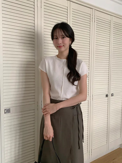 [3 colors] Soft blouse