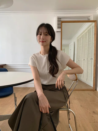 [3 colors] Soft blouse