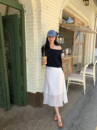 [2 colors] Flower Long Dress