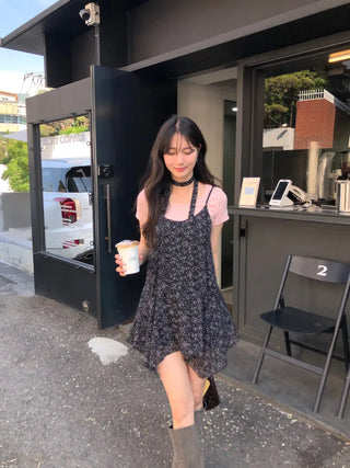[2 colors] Flower Bustier Dress