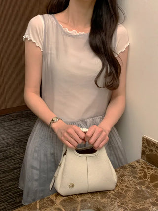[4 colors] Pleated Layered Dress