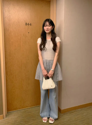 [4 colors] Pleated Layered Dress