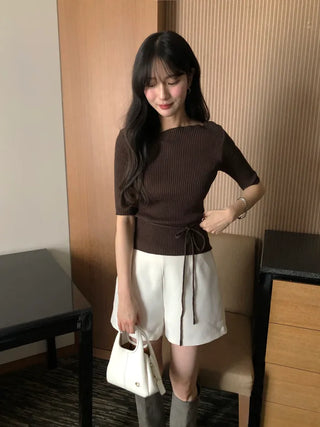 [3 colors] Tweed shorts