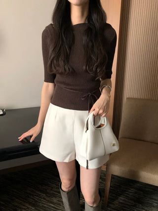 [3 colors] Tweed shorts