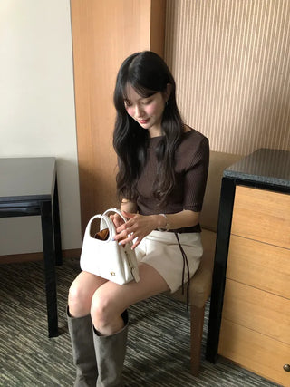 [3 colors] Tweed shorts