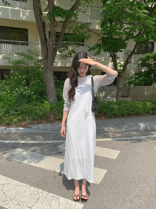 [2 colors] Scarf Sleeveless Dress