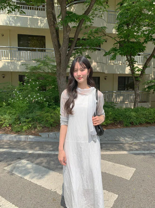 [2 colors] Scarf Sleeveless Dress