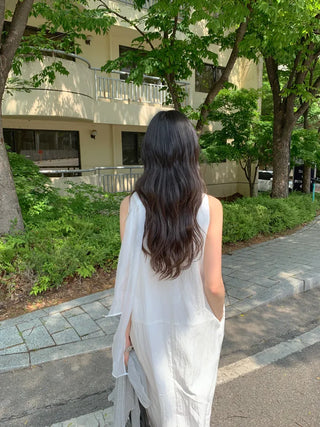 [2 colors] Scarf Sleeveless Dress