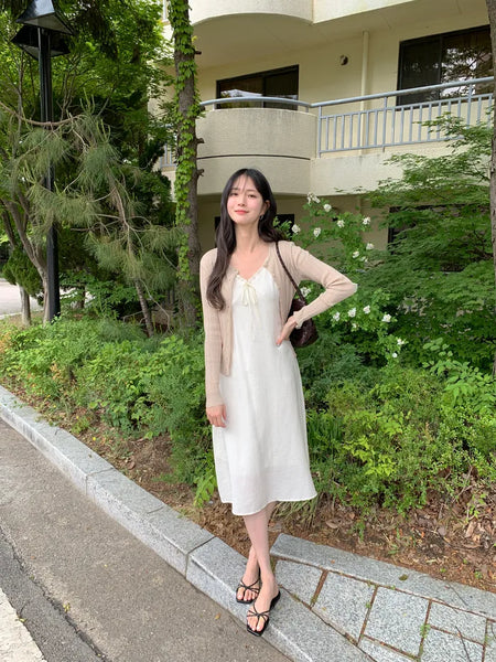 [2 colors] Sleeveless long dress