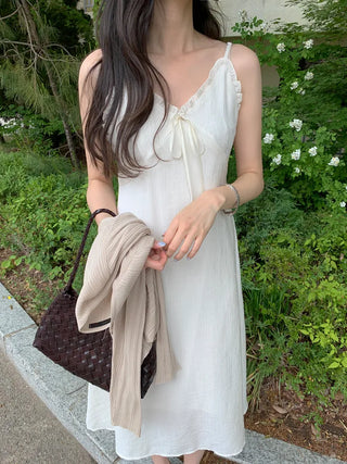 [2 colors] Sleeveless long dress