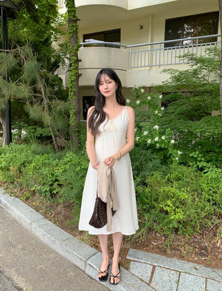 [2 colors] Sleeveless long dress