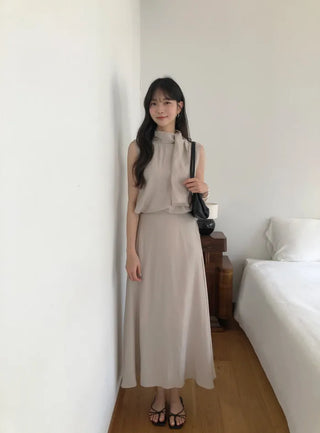 [3 colors] Blouse and skirt set