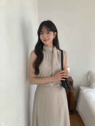 [3 colors] Blouse and skirt set