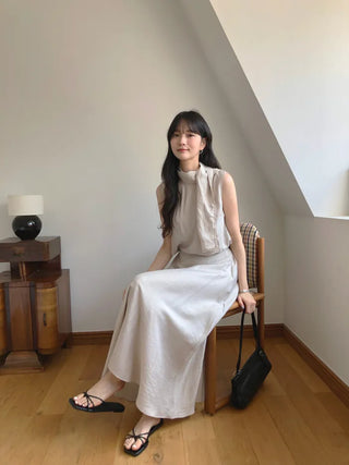 [3 colors] Blouse and skirt set
