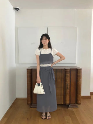 [3 colors] Mid-length skirt