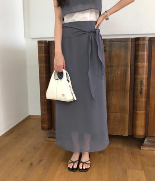 [3 colors] Mid-length skirt